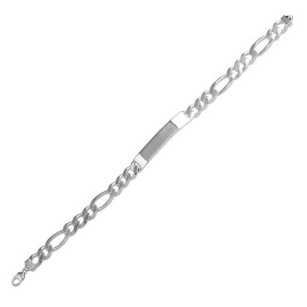 5.3MM Sterling Silver 925 Engravable ID Super Flat Figaro 120 Bracelet 8"